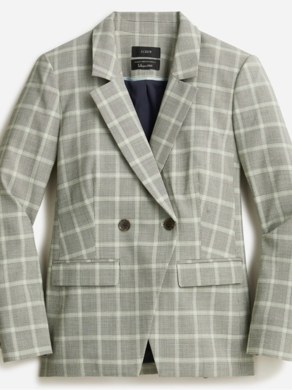 BOGO! J. Crew Italian Stretch Wool Plaid Blazer in Gray Size 6